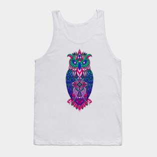 owl in pattern wisdom of wonders ecopop wallpaper art tribal zendoodle of flower Tank Top